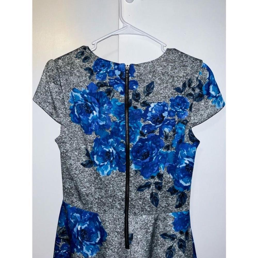 Betsey Johnson Retro Blue Floral Fit & Flare Dress Women’s Size 10 - Picture 6 of 9